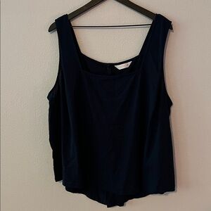LC Lauren Conrad Navy High-Low Hem Square Neck Tank Top